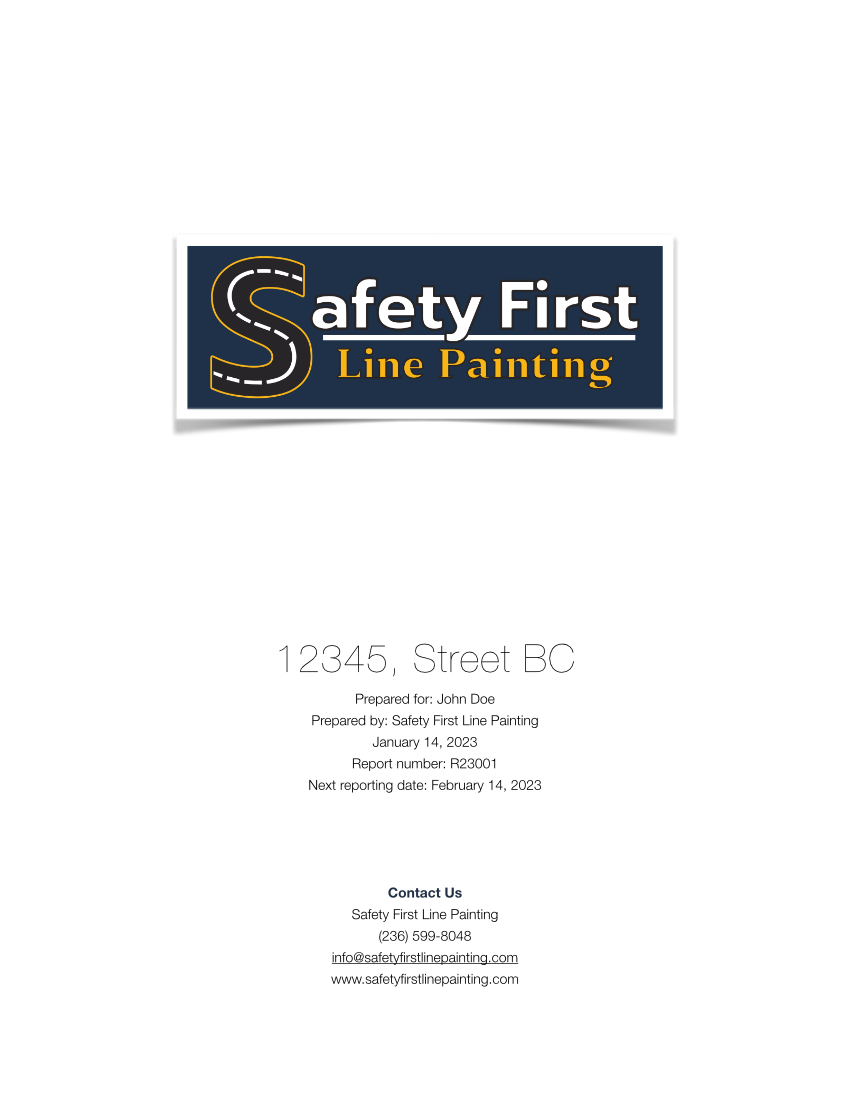 Safety First Line Painting Report Cover