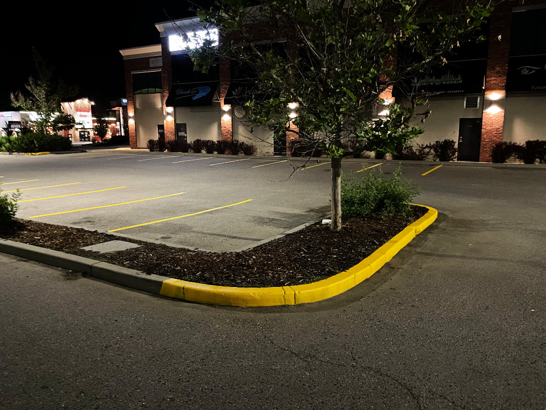 painted curbing at TD Bank